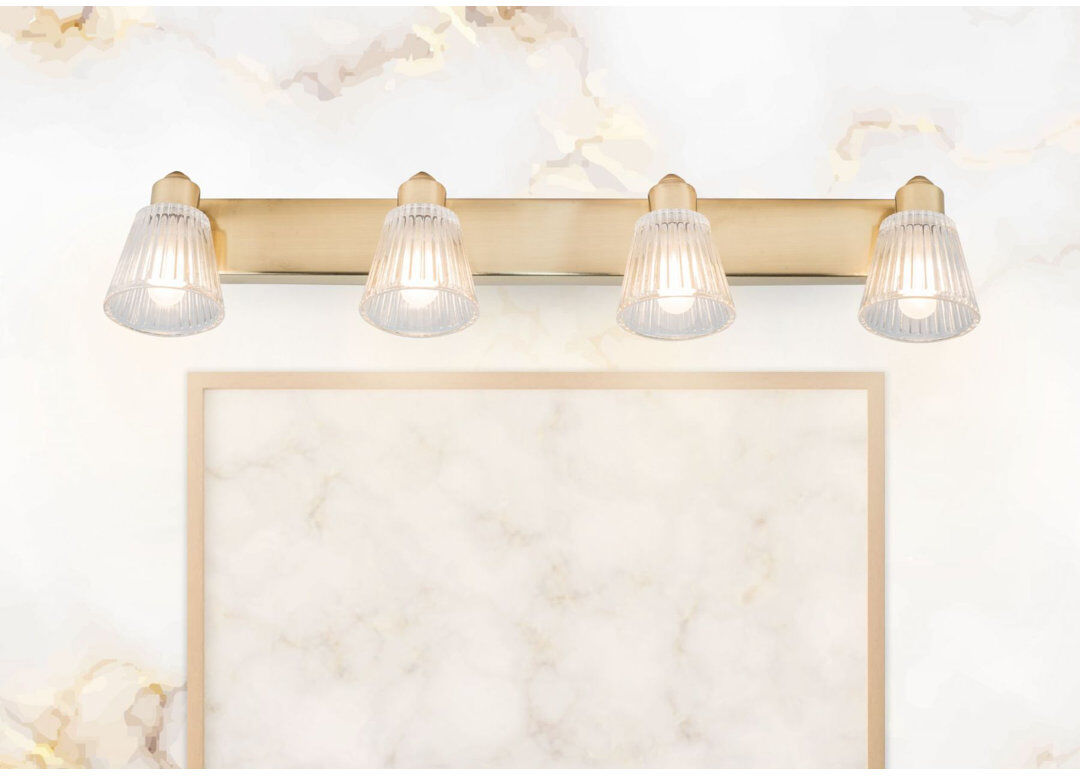 Fairmont Park Airicka 4 - Light Vanity Light Satin Brass 11cm H X 57cm W X 12cm D