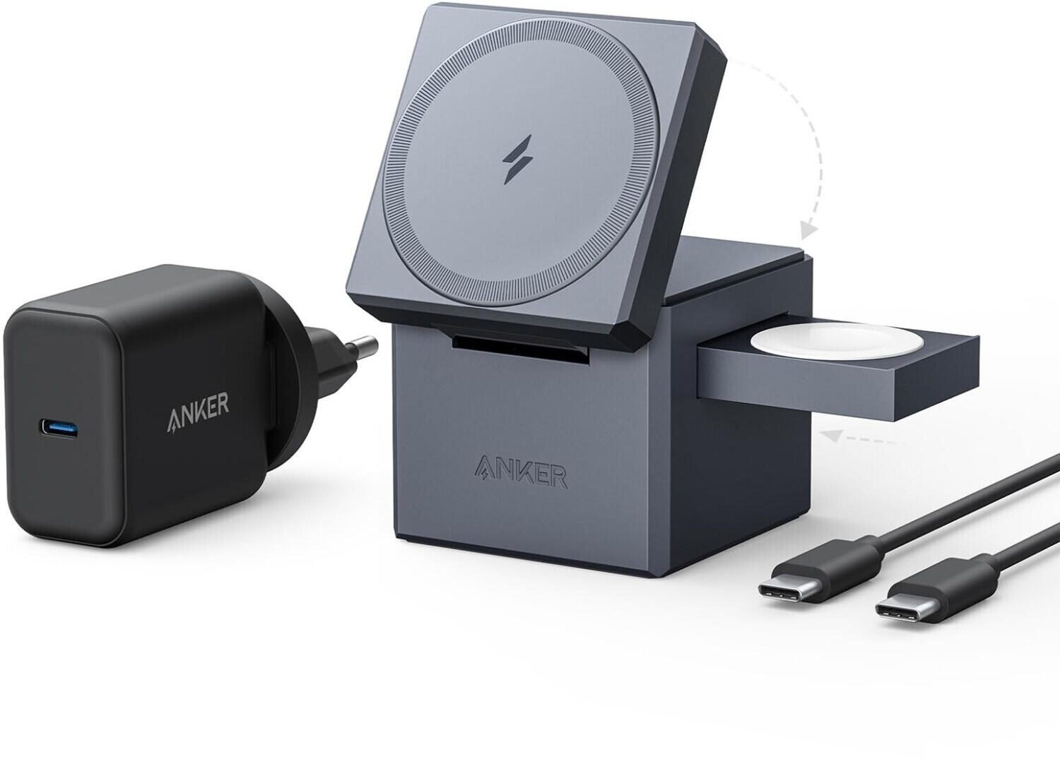 Anker 15W 3-in-1 Cube mit MagSafe Ladestation, schwarz Y1811G11