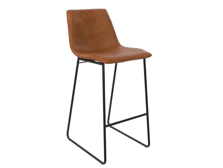 Tabouret de bar en simili cuir caramel