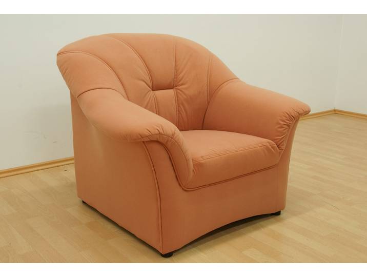 Sessel, 99x84x82 cm, Microfaser, Terrakotta, Zeitlose Rückensteppung, Klassisch, Domo-collection