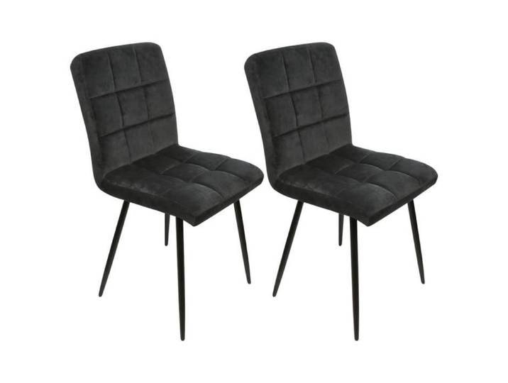 KEDIA. 2pcs Chaises de Salle à Manger pour la Cuisine etc. Charge max. 120 kg noir