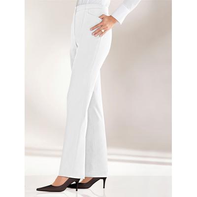 Bügelfaltenhose COME ON, Damen, Gr. 42, Normalgrößen, weiß, 100% Polyester, unifarben, lang, Hosen