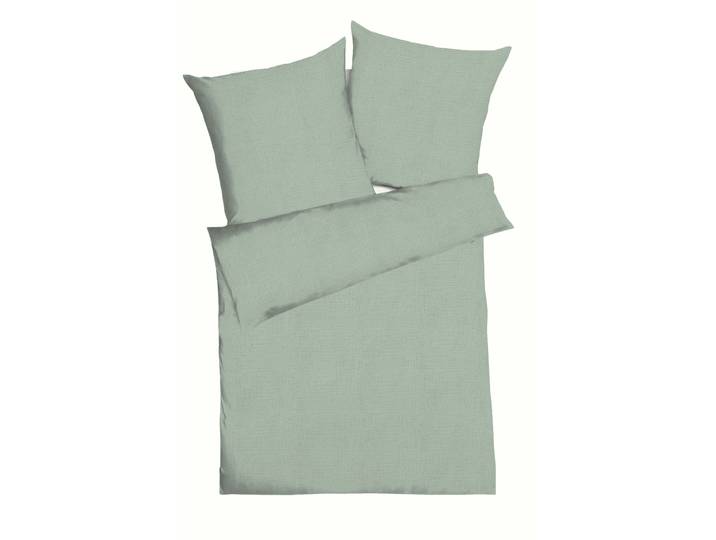 Bettwäsche KAEPPEL Uni , grün, B/L: 135cm x 200cm, 1 Stk., 1 Stk., Musselin, B/L: 80cm x 80cm, 2 Stk., Musselin, Obermaterial: 100% Baumwolle, Bettwäsche, Bettwäsche, Unifarben