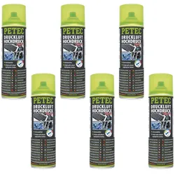 Petec Druckluftspray bis 6 bar - farblos - 360 Grad Ventil Set - 6 Stück - 72150