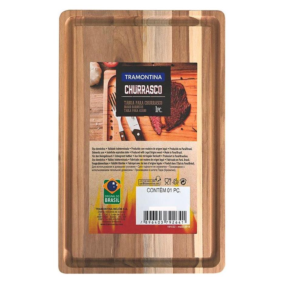 Tramontina Rectangular wooden cutting board natural finish 340 x 233 x 18 mm (49441174)