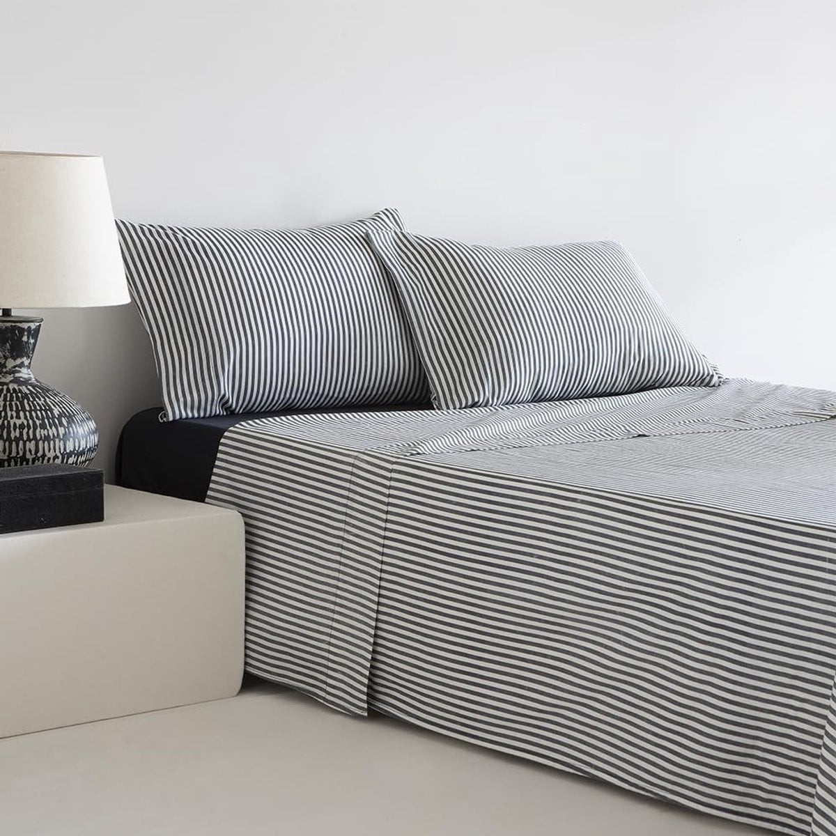 Omgoods 4-delige katoenen bedlinnen set met kussenslopen, 180 x 200 cm