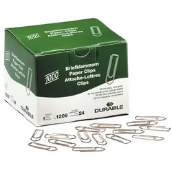 Durable Briefklammern »1209-24« 32mm, verkupfert, 1000 Stück silber