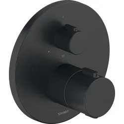 Duravit Thermostatarmatur Thermostat Unterputz, 1 Verbraucher, rund, TH4200016046, Farbe: Schwarz Matt
