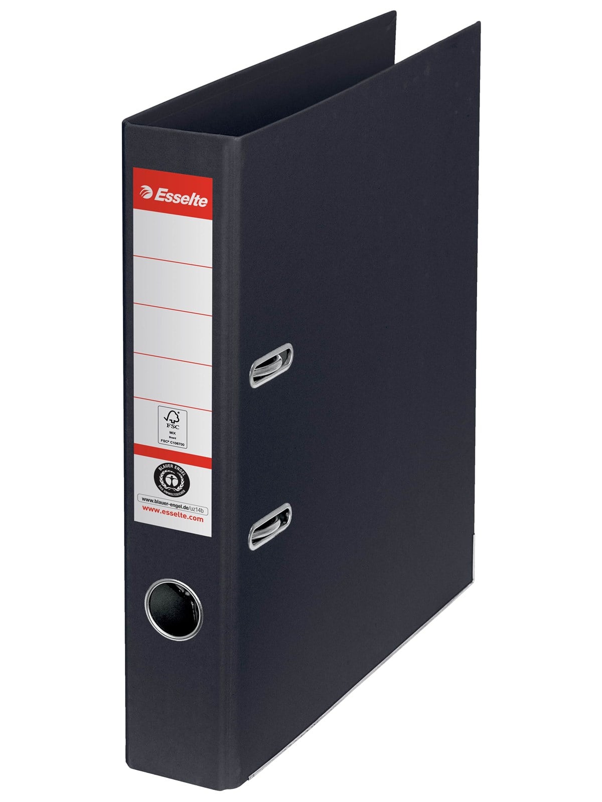 Esselte No. 1 Ordner, 100% Recycling-Karton, Schwarz