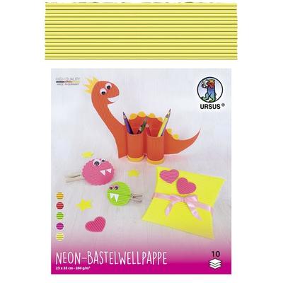 URSUS Basispapiere Neon-Bastelwellpappe, 23 x 33 cm, 10 Blatt