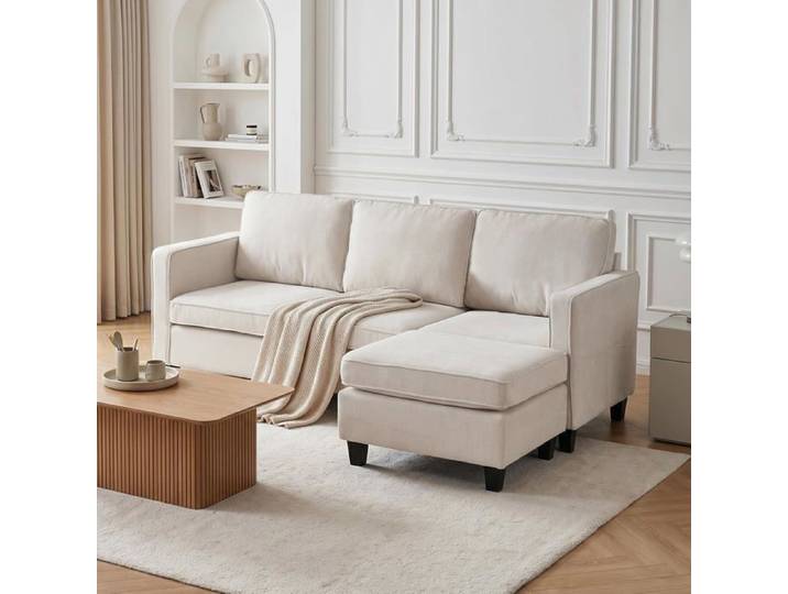 Canapé moderne JIEXI 3 places causeuse du milieu du siècle avec tissu respirant canapé en éponge haute densité pour salon