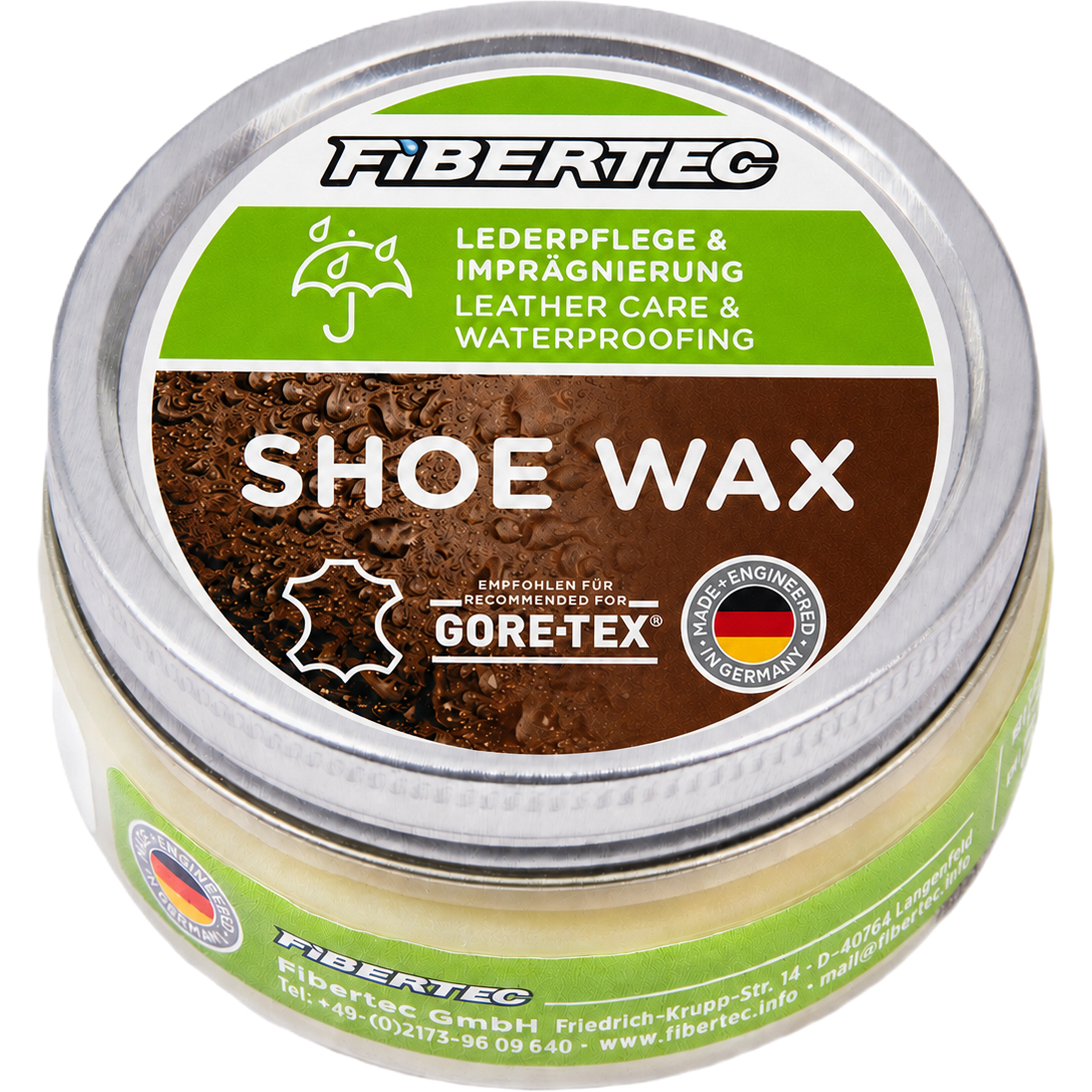 Fibertec Shoe Wax Lederpflege Schuhpflege oliv Größe 500ML