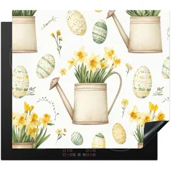 HERDABDECKPLATTE Gießkanne - Blumen - Eier Abdeckung Glaskeramikkochfeld 58.3x51.3 cm