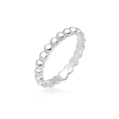 Fingerring ELLI "Stacking Ring Kügelchen 925 Silber" Gr. 56, silber, Fingerringe, Damen, 56mm, ohne Stein, Silber 925 (Sterlingsilber), 3mm, Fingerring