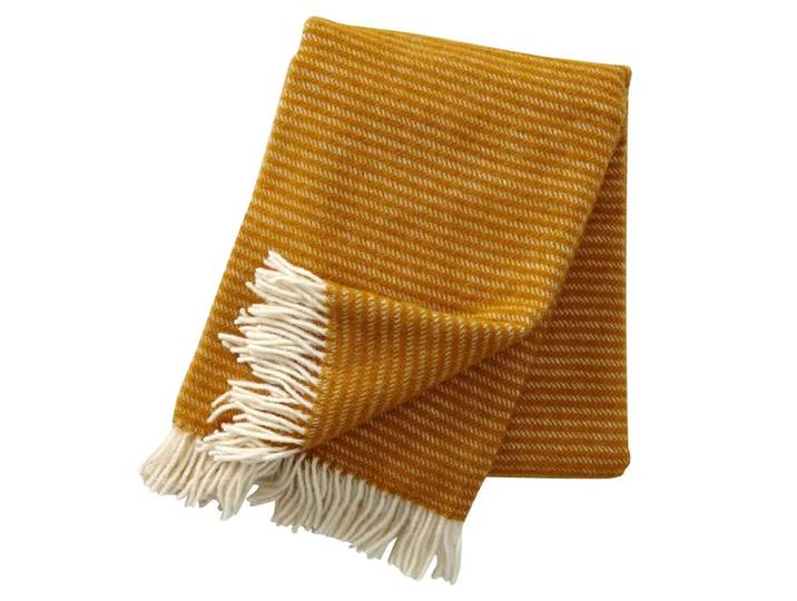 Klippan Yllefabrik Plaid en laine Ralph moutarde