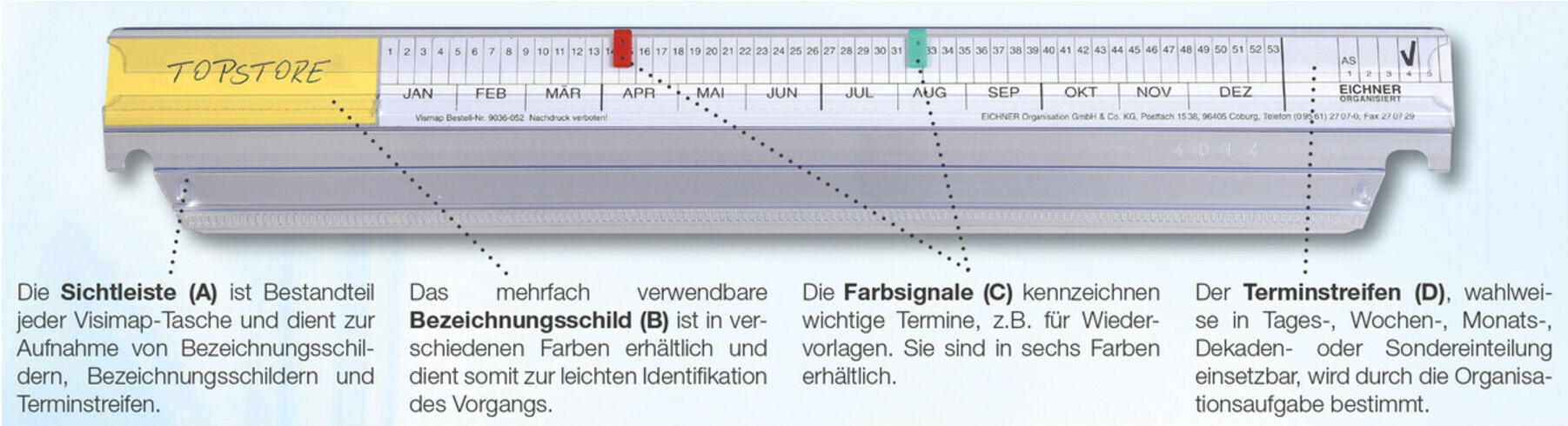 Eichner Einziehtasche Visimap mit Kopfleiste (9031-00133)