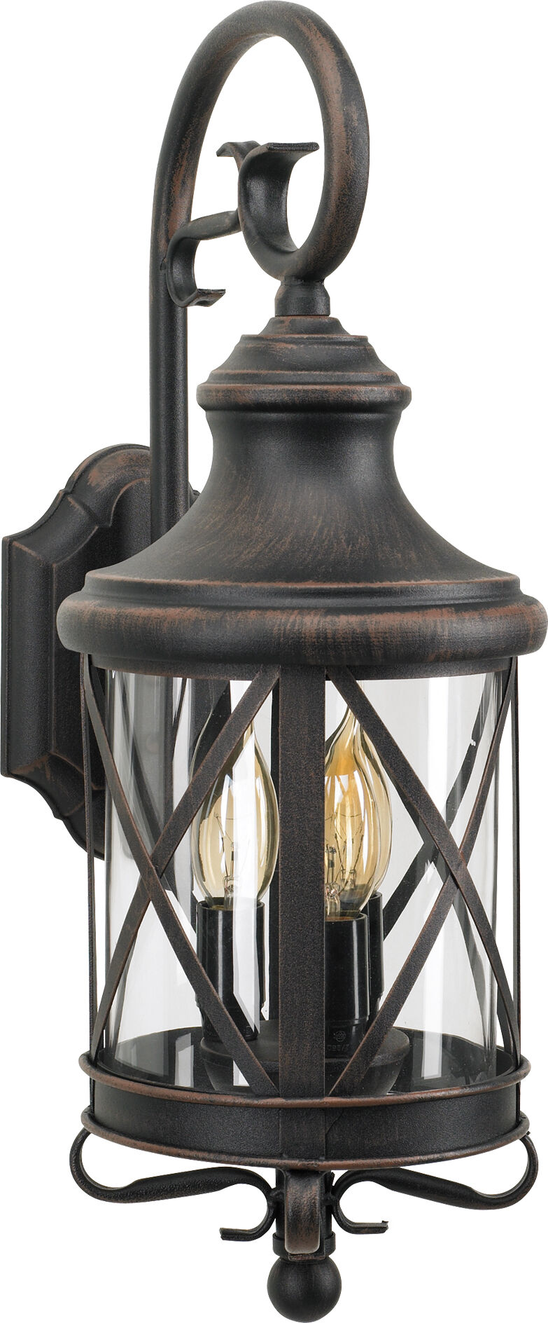 KS Verlichting Romantica 3-lichts Muurlamp Oud Bruin