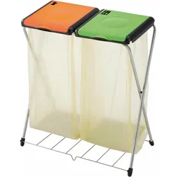 Gimi Nature Plus 2 Rechteckig Grün, Orange Harz, Stahl, Abfalleimer, Grün, Orange