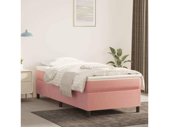 KGHFDVB Bett Rosa 203 x 80 x 35 cm aus Holzwerkstoff Samt Samtbezug 100% Polyester, Sperrholzlatten für gleichmäßige Gewichtsverteilung, stabile Stützbeine, für Matratze