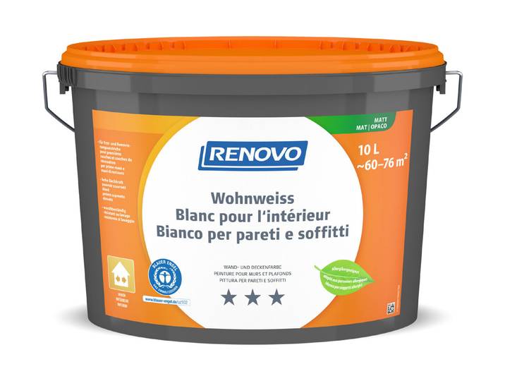 Renovo Wohnweiss Wand- und Deckenfarbe 10 l