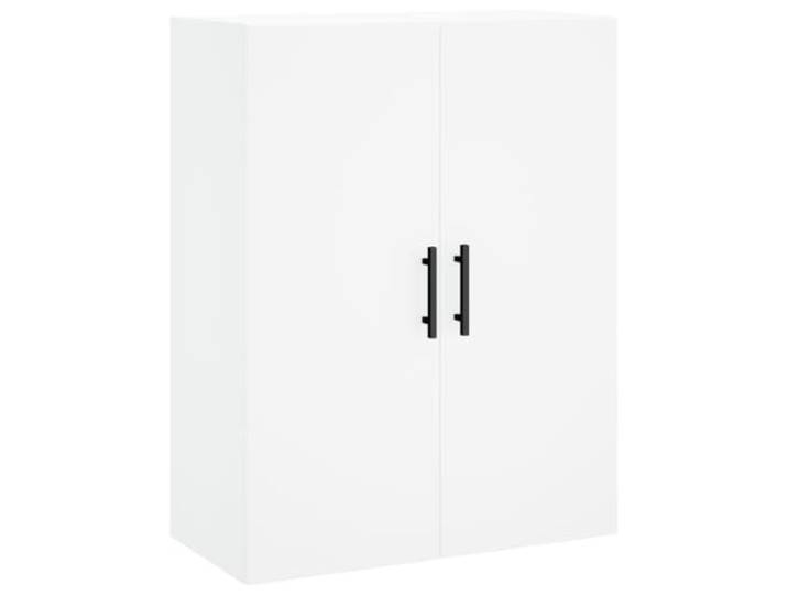 Wandschrank Weiß 69,5x34x90 cm Holzwerkstoff Hängeschrank mit Türen Vielseitig nutzbar, wandmontierbar, auf Sideboard stellbar, glatte Oberfläche, robust und langlebig