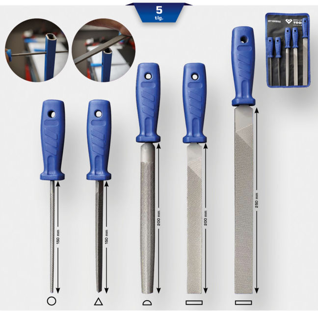 Brilliant Tools Jeu de limes, 5 pcs (BT100950)