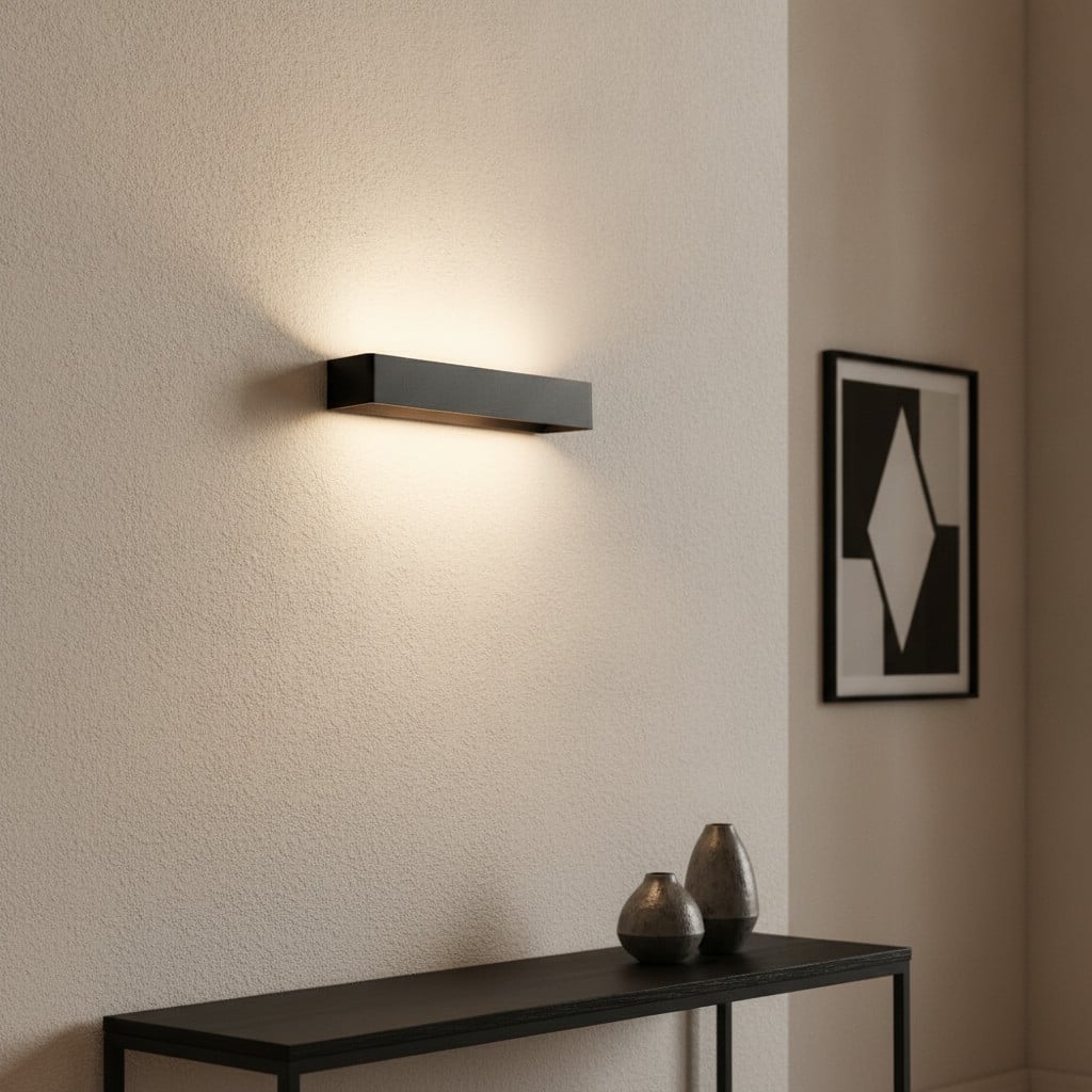 Artdelight Mainz XL Wandlamp Zwart met LED - 50 x 7 cm