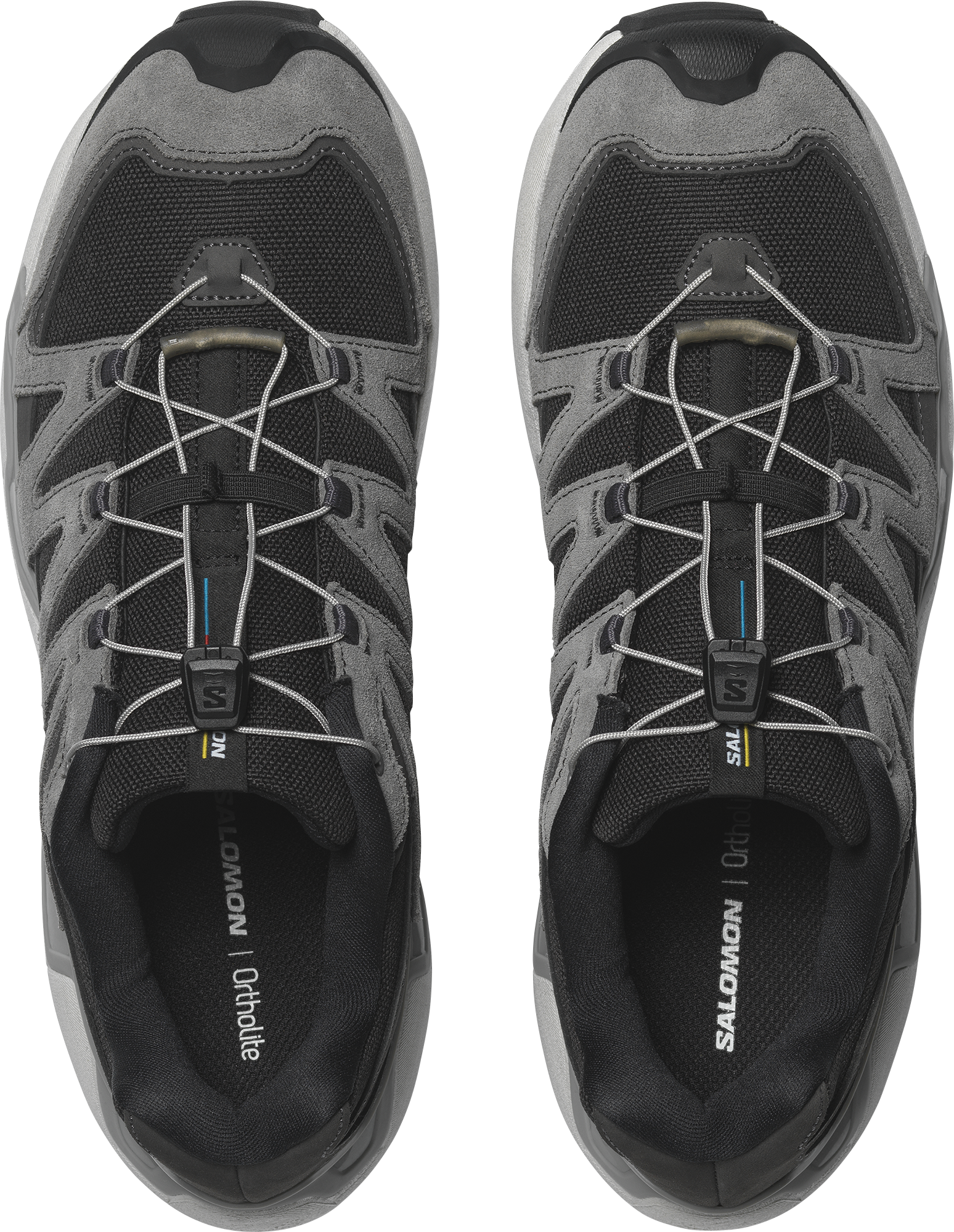 Sneaker SALOMON "XC ROAM LEATHER", Herren, Gr. 47, atmungsaktiv, grau (schwarz, castlerock, lunar rock), Leder, Textil, Schuhe Sneaker