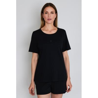 T-Shirt JOOP "Cosy", Damen, Gr. 40, schwarz, Jersey, Obermaterial: 95% Baumwolle, 5% Elasthan, unifarben, loose fit hüftlang, Rundhals, Shirts T-Shirt, mit schlichter Eleganz