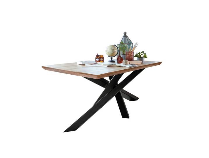 Trendstore Garry Esstisch - Spinnenfuß Metall schwarz Modern, Natur