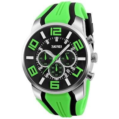 Herren Skmei Stoppuhr Luxusuhren Silikonarmband Freizeituhren Geschenk für Männer Wasserdicht Quarz 9128 Uhr
