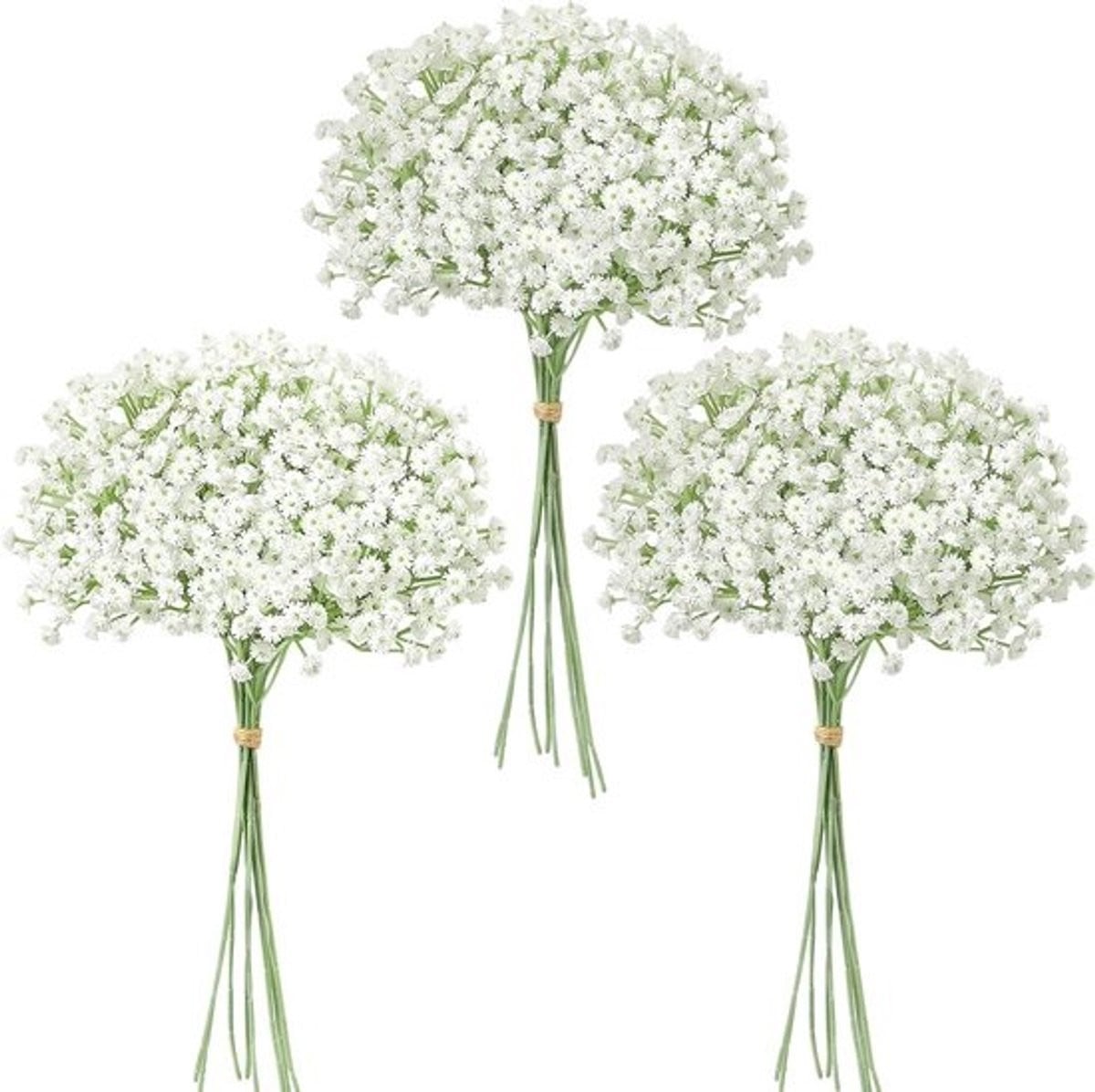 24 stuks Kunst Gypsophila Boeket Wit - Babysbreath voor Bruiloft en Huisdecoratie