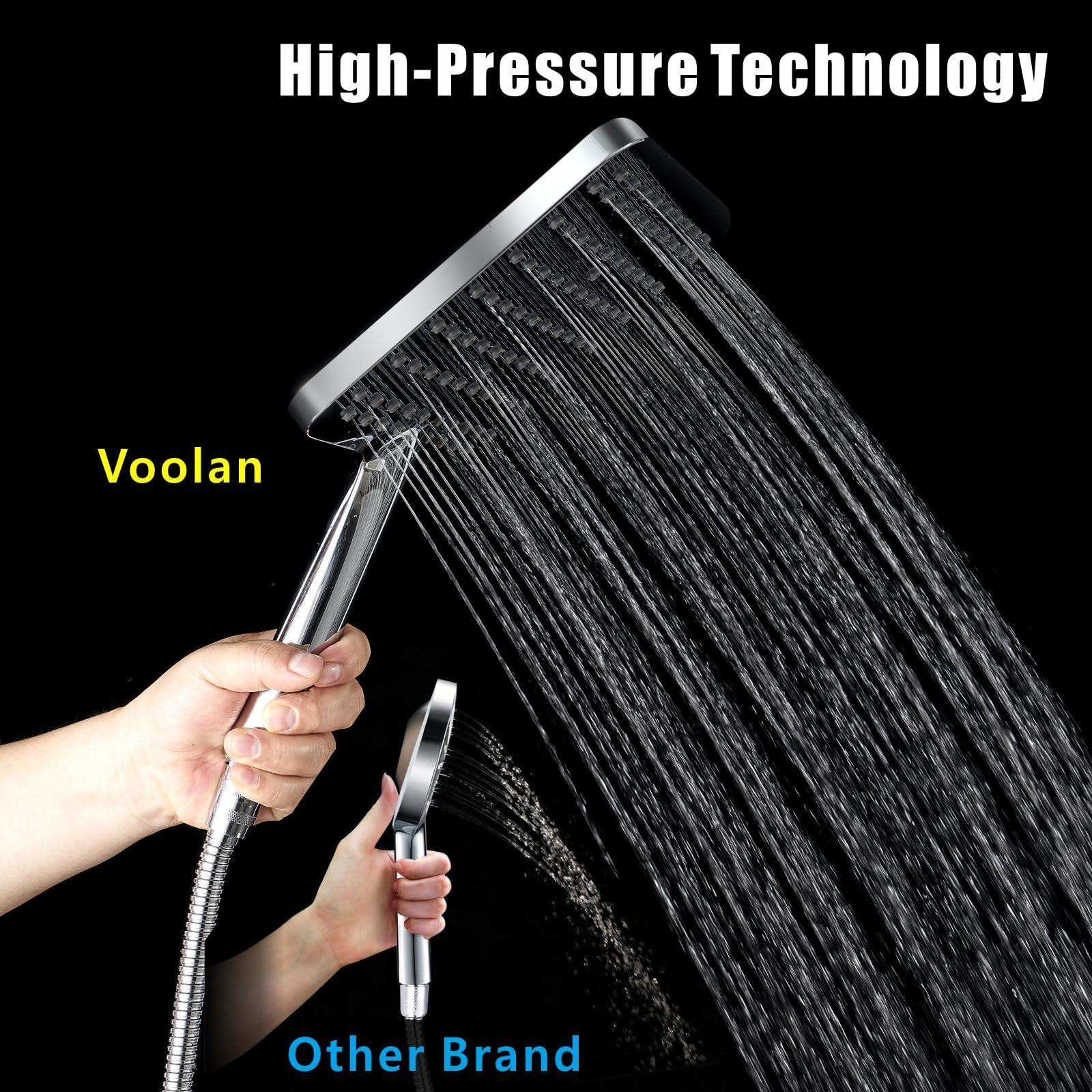 Verchroomde vierkante handdouche van 25 cm voor de badkamer