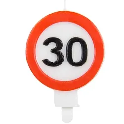 30. Geburtstag Verkehrsschild Kerze