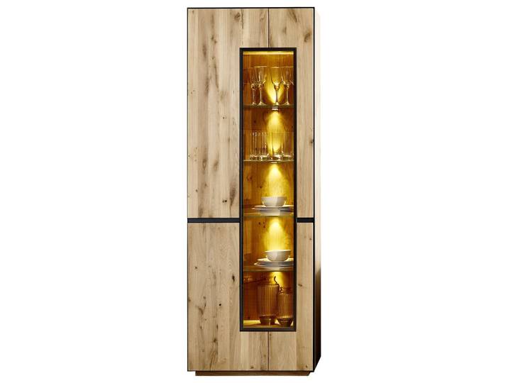 Linea Natura Vitrine LINKS mit Beleuchtung KELIO, eiche, Massivholz