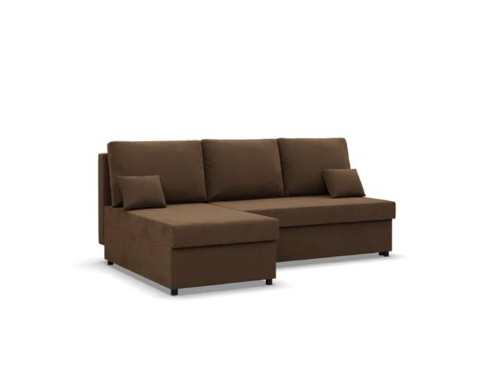 Mebligo Kemi - Ecksofa mit Schlaffunktion, Bettkastem, Komfort und Still, Schaum, braun (Mikrofaza 20)