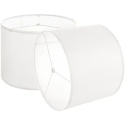 VEVOR Lampenschirm Trommel 33 x 33 x 25 cm (oben x unter x hoch), 2 Stk. mittelgroße Ersatzschirme aus Leinen + PVC, Lampenschirm für Tischlampen Stehlampen Pendelleuchten (cremefarben)