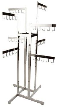 Econoco - K88 - 2-Tier All Rectangular Chrome Tubing Handbag Rack With 8 Straight 5-Hook Arms Sold Individually