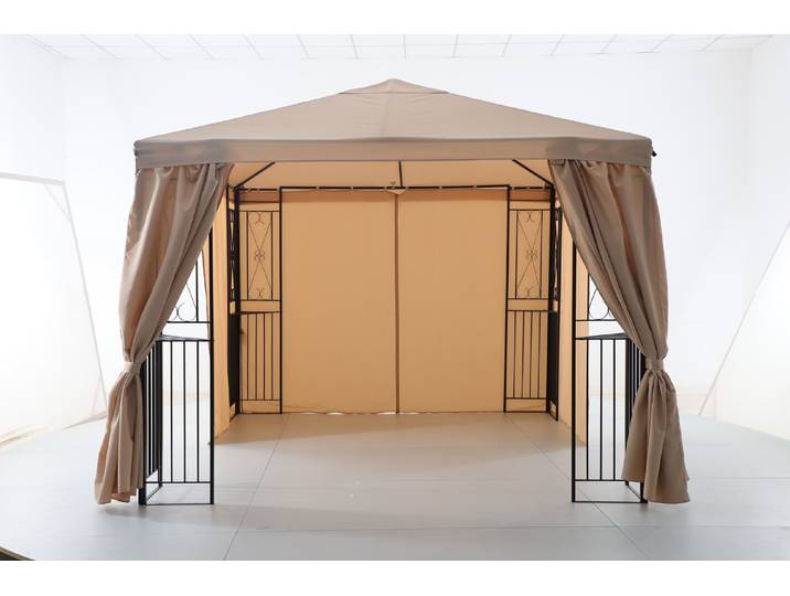 Home and More Stahlpavillon Mérida Braun-Schwarz 3 × 3 m