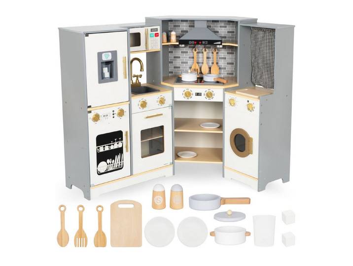 Mamabrum Spielküche Kinderküche XXXL aus Holz – Moderne Spielküche mit Zubehör Holz