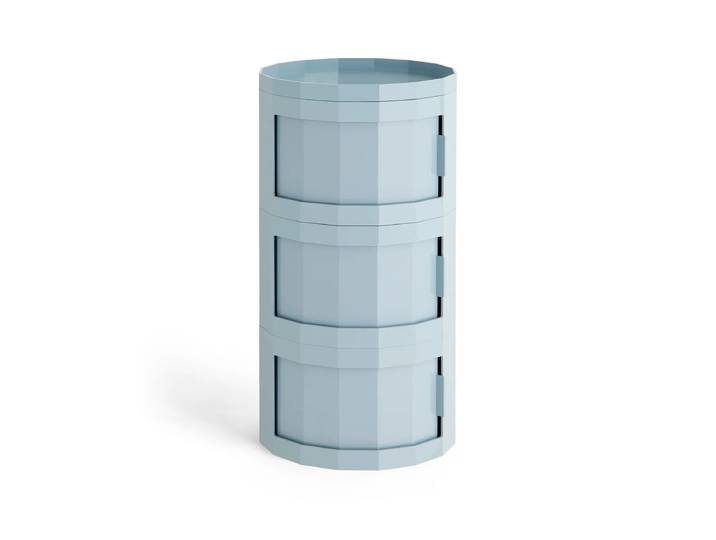 HAY - Facet Cabinet 30 mit Füssen und Rollen, misty blue