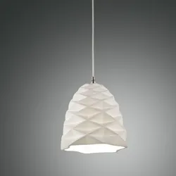 Duchessa Pendelleuchte aus Keramik in Weiss mit ausdrucksstarker Licht-/Schattenwirkung von Fabas Luce