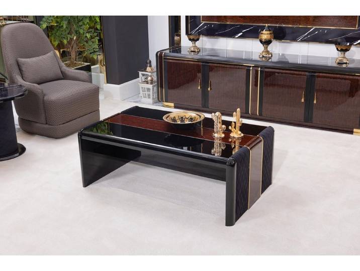 Xlmoebel Couchtisch Schwarzer Holztisch von XLMOEBEL mit eleganter Optik (Packung, Couchtisch schwarz), Made in Europa