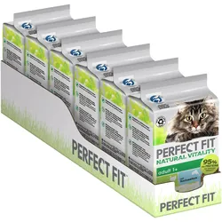PERFECT FIT Multipack Natural Vitality Adult 1+ 6 x 50 Gramm Katzennassfutter Seefisch/Truthahn