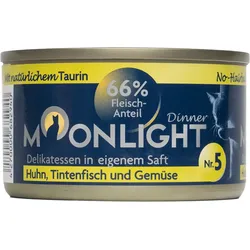 Moonlight-Dinner 80 Gramm Katzennassfutter 24 x 80 Gramm Nr. 5 Huhn, Krabben und Gemüse