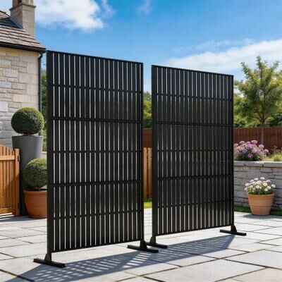 Uixe Set 2 Freestanding Metal Outdoor Privacy Screen Decorative Panel