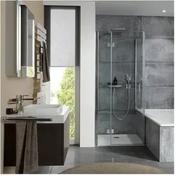 HSK teilgerahmt verkürzte Seitenwand „Aperto“ Verkürzte Seitenwand für Drehtür Glas Grau, Profile Schwarz-matt, für 800 mm, B: 750 mm H: 1780 mm