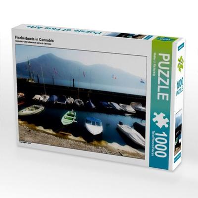 CALVENDO Puzzle Fischerboote in Cannobio | 1000 Teile Lege-Größe 64x48cm Foto-Puzzle für glückliche Stunden