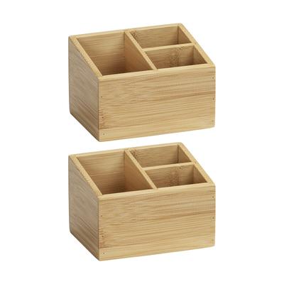 WENKO Bambus Organizer Mod. Terra 3 Fächer 2er Set