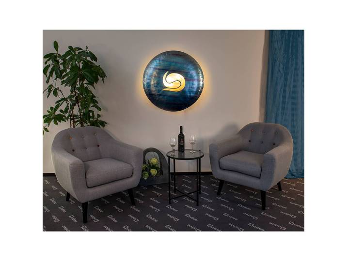 Applique murale Bankok Ø 55cm Argenté Matériau principal : métal E14